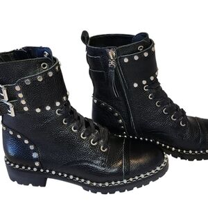 Sam Edelman Black Studded Combat Boots